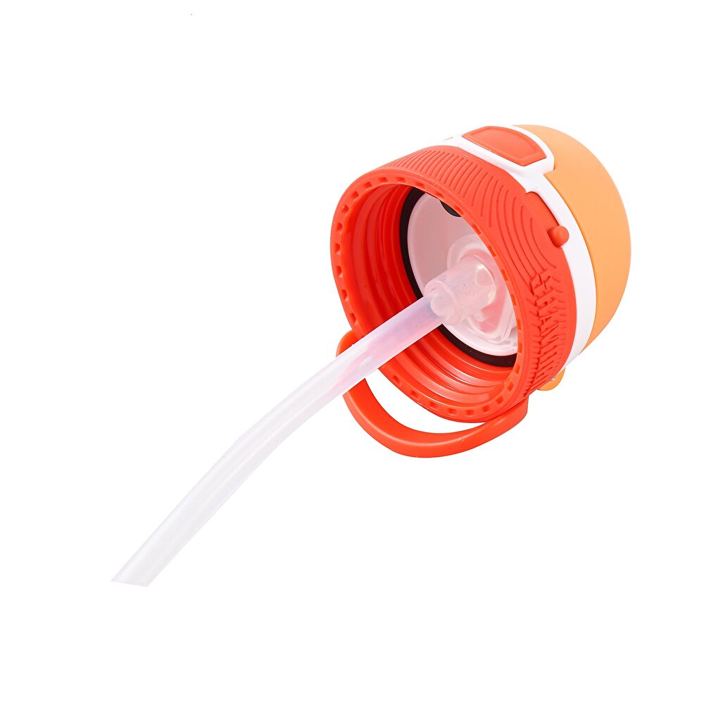 Paslanmaz Çelik, Pipetli, Kilitlenebilir Çocuk Matarası 350 ml Turuncu