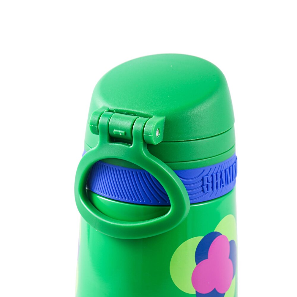 Paslanmaz Çelik, Pipetli, Kilitlenebilir Çocuk Matarası 350 ml Yeşil
