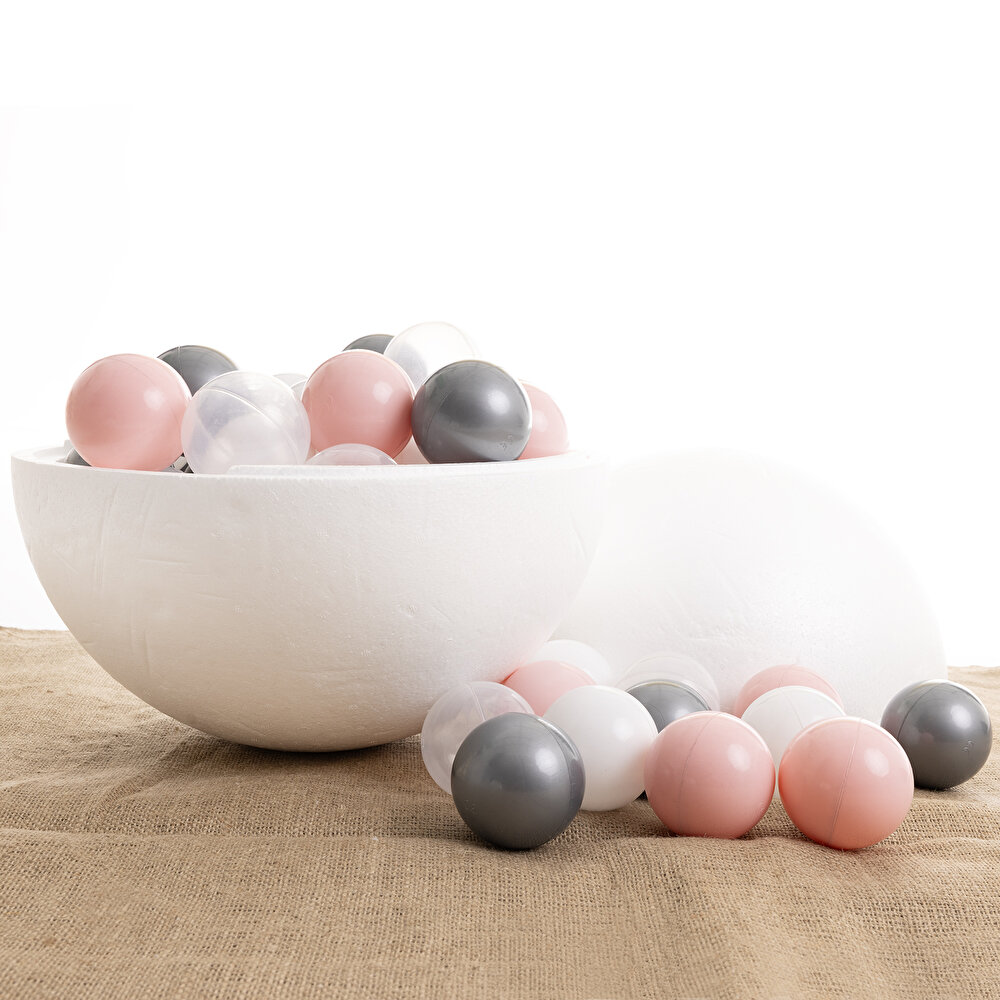 Pembe-Gümüş-Beyaz-Şeffaf Havuz Topları 50'li 7 cm