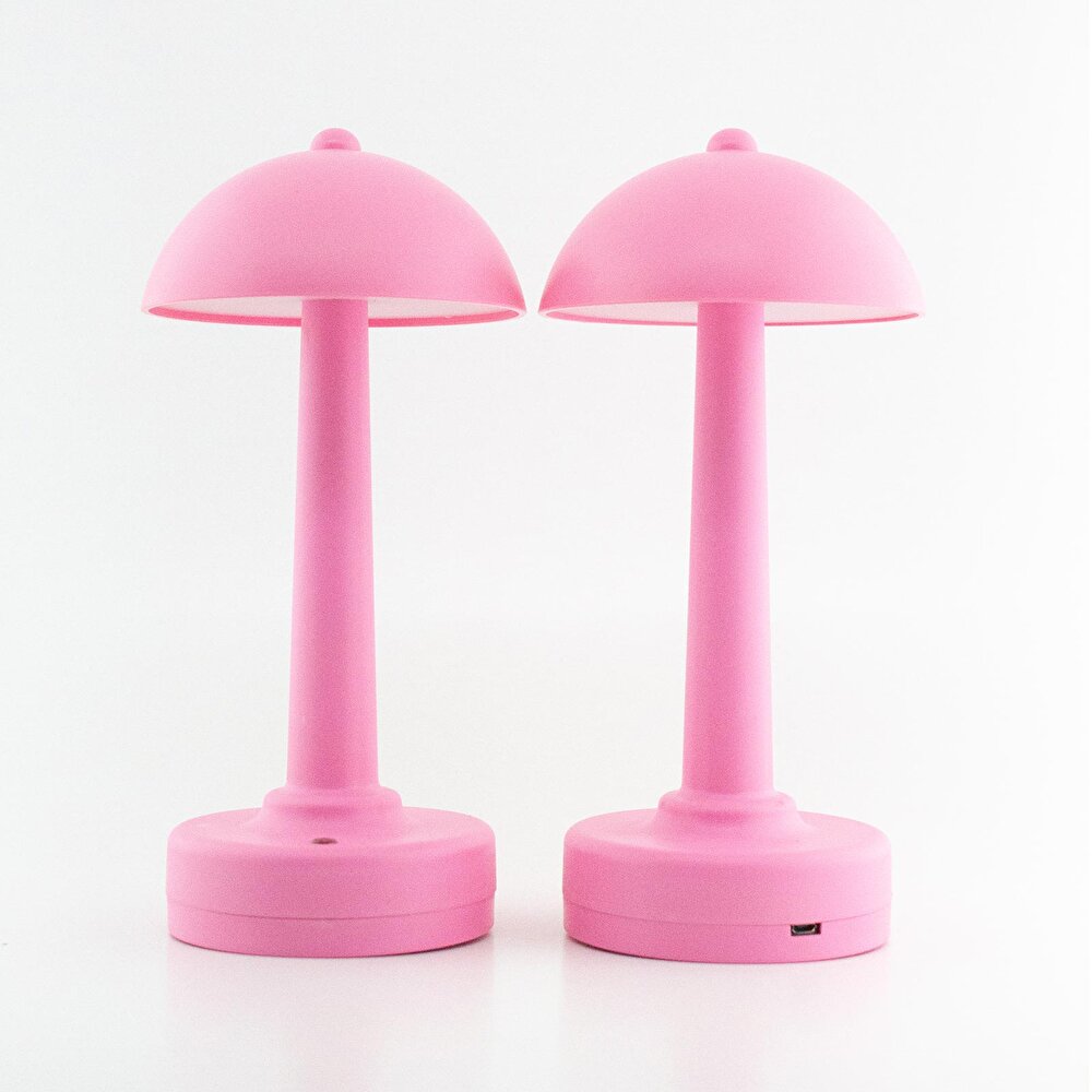 Pembe Şarjlı Masa Lambası