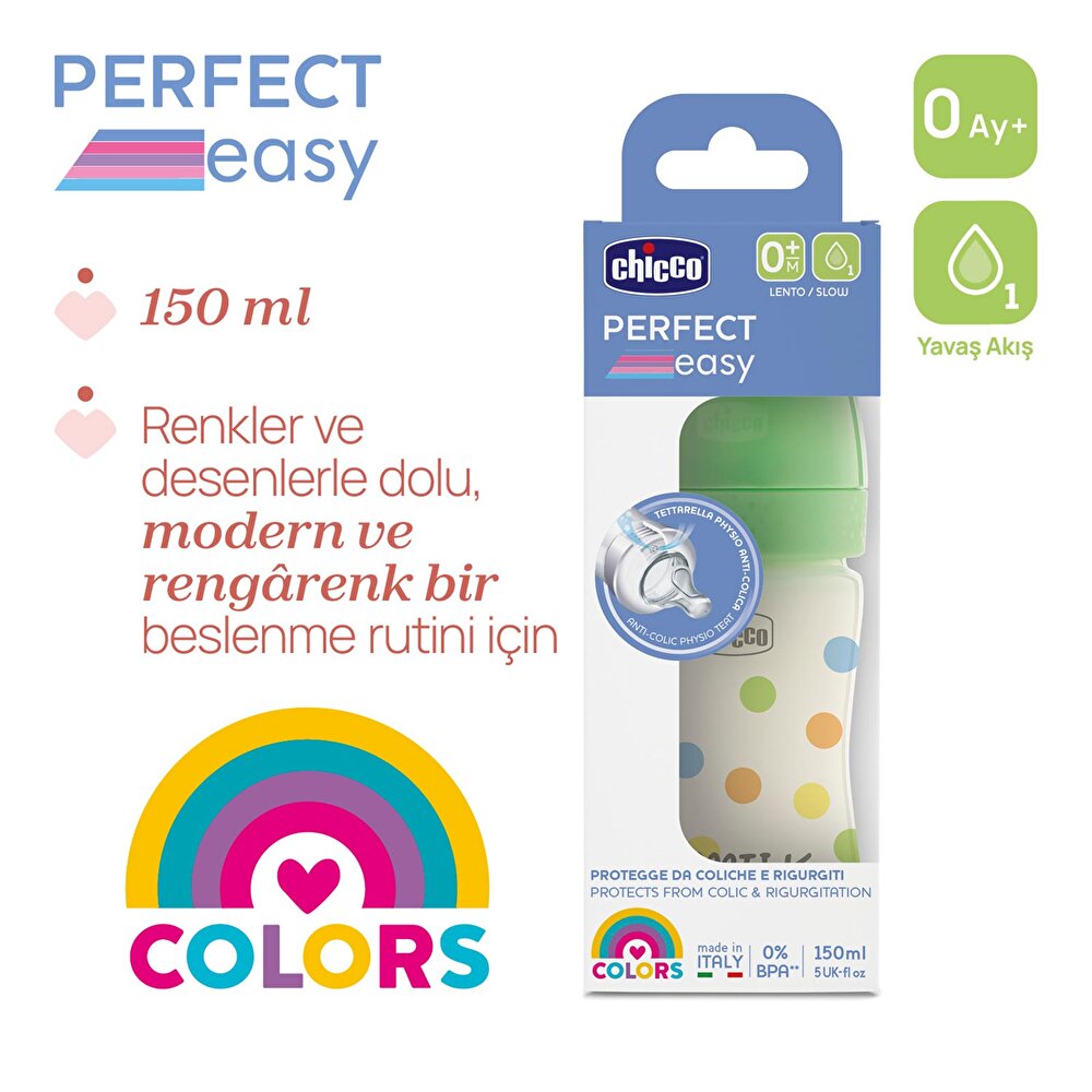 Perfect Easy Biberon PP 150 ml Yavaş Akış Unisex