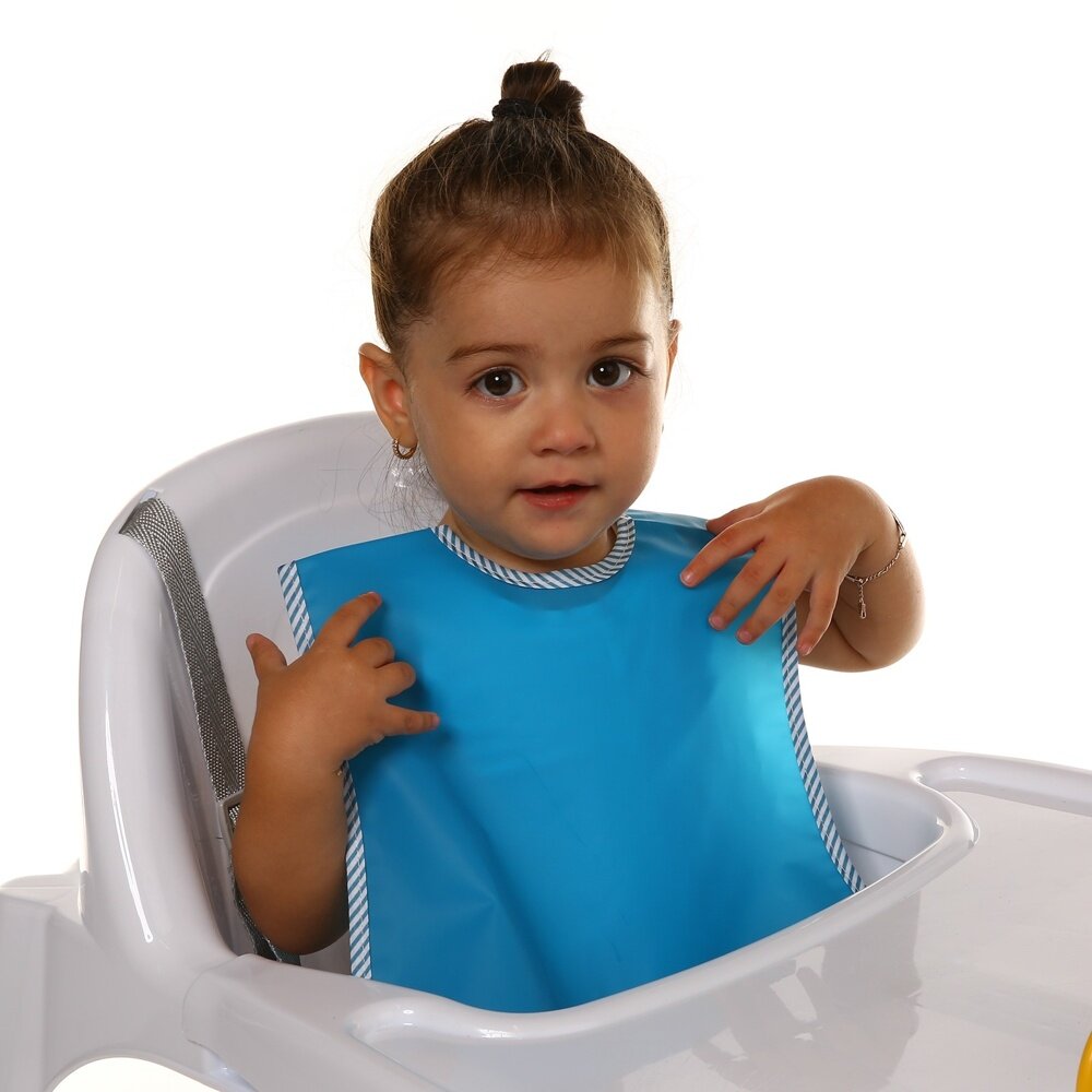 Peva 2li Bebek Mama Önlüğü Mavi-Yeşil