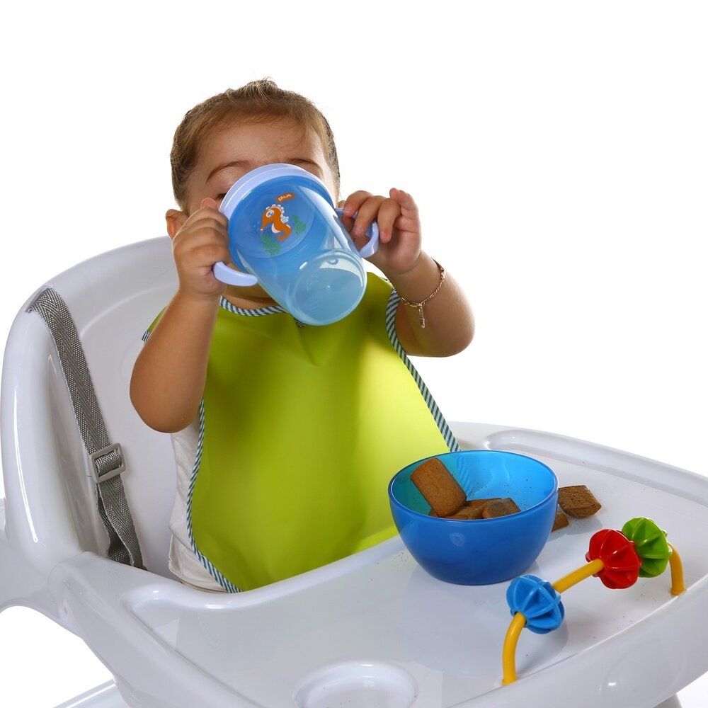 Peva 2li Bebek Mama Önlüğü Mavi-Yeşil