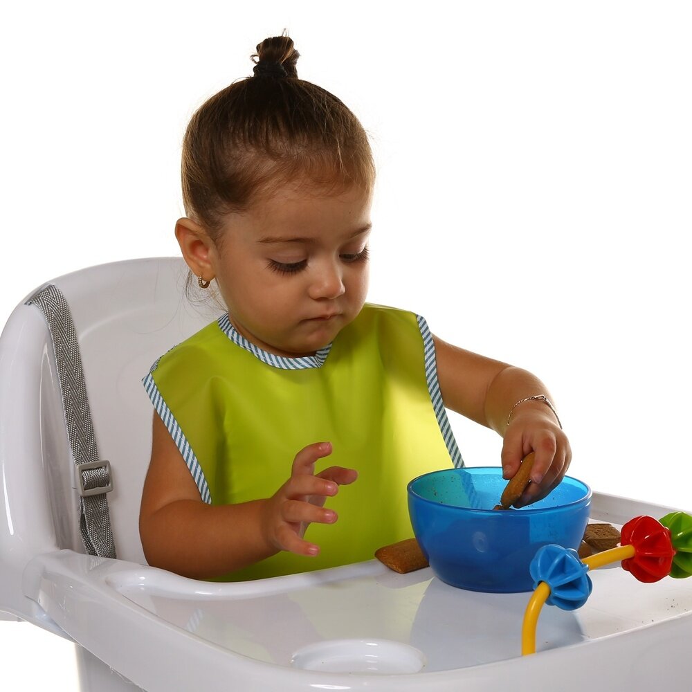 Peva 2li Bebek Mama Önlüğü Mavi-Yeşil