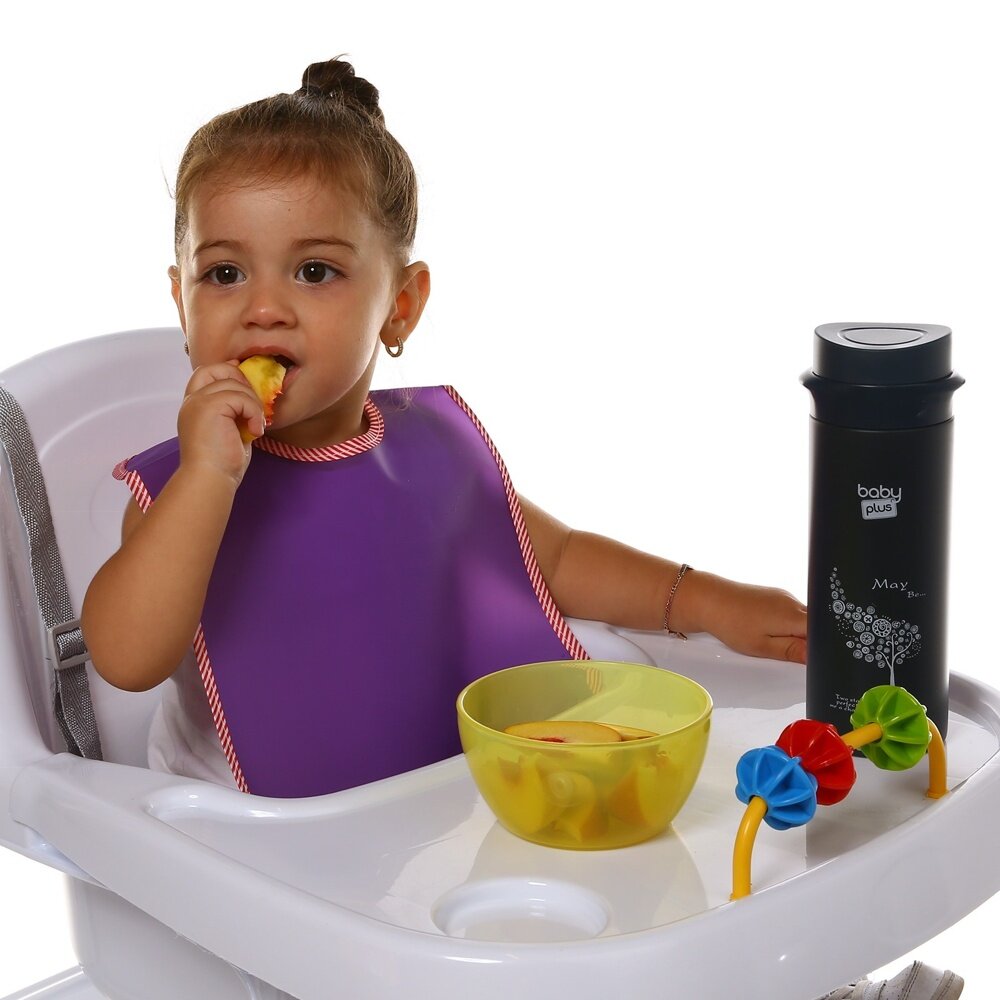 Peva 2li Bebek Mama Önlüğü Pembe-Mor