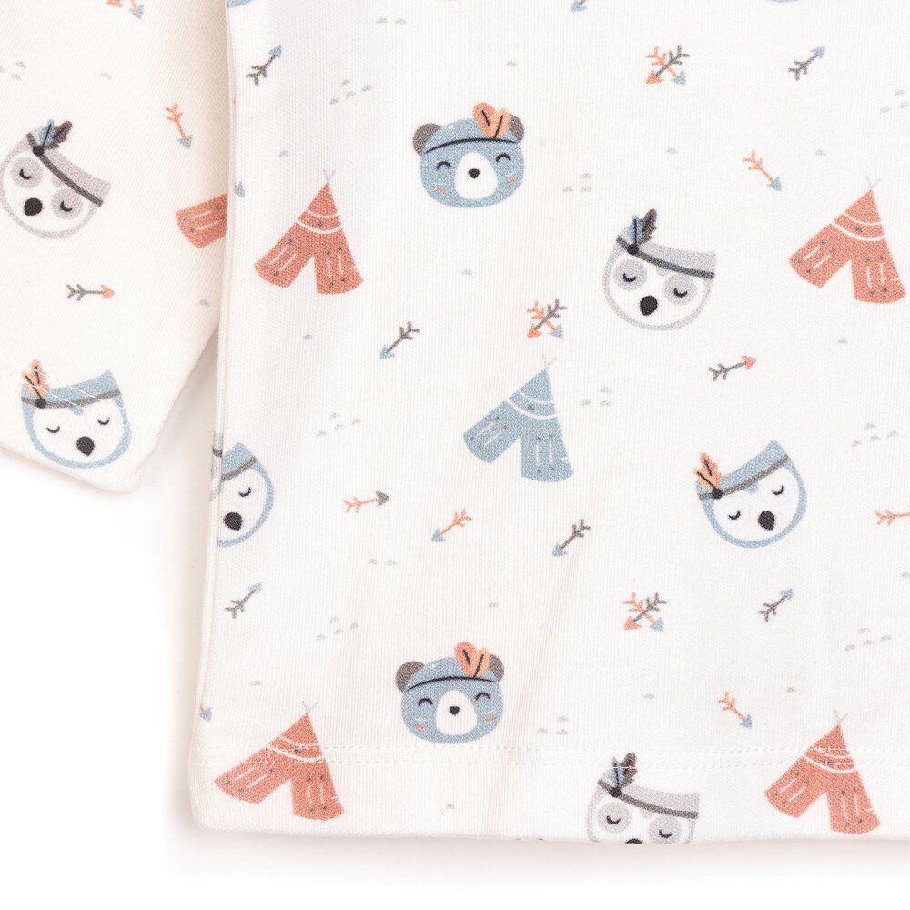 Erkek Bebek Pijama Takım İnterlok Pambuliq Bisiklet Yaka Uzun Kol Gri
