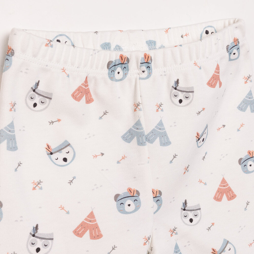Erkek Bebek Pijama Takım İnterlok Pambuliq Bisiklet Yaka Uzun Kol Gri