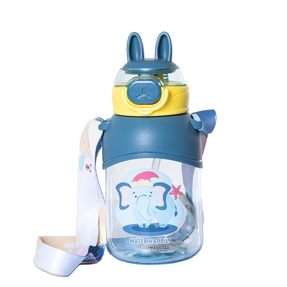 Pipetli Su Matarası 650 ml Mavi
