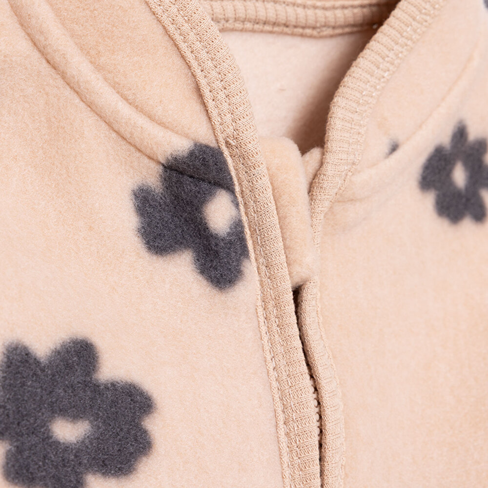 Kız Bebek Polar Hırka Hakim Yaka Uzun Kol