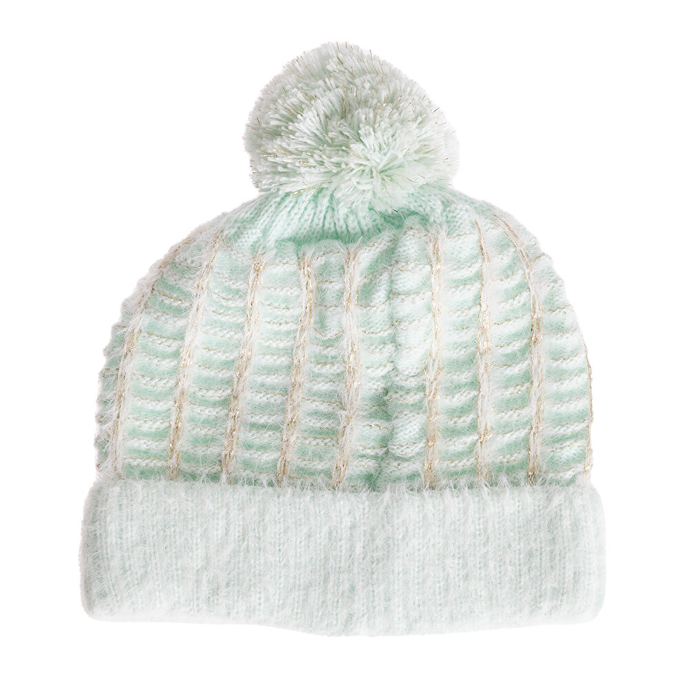 Ponponlu Simli Triko Kız Bere Kız Bebek