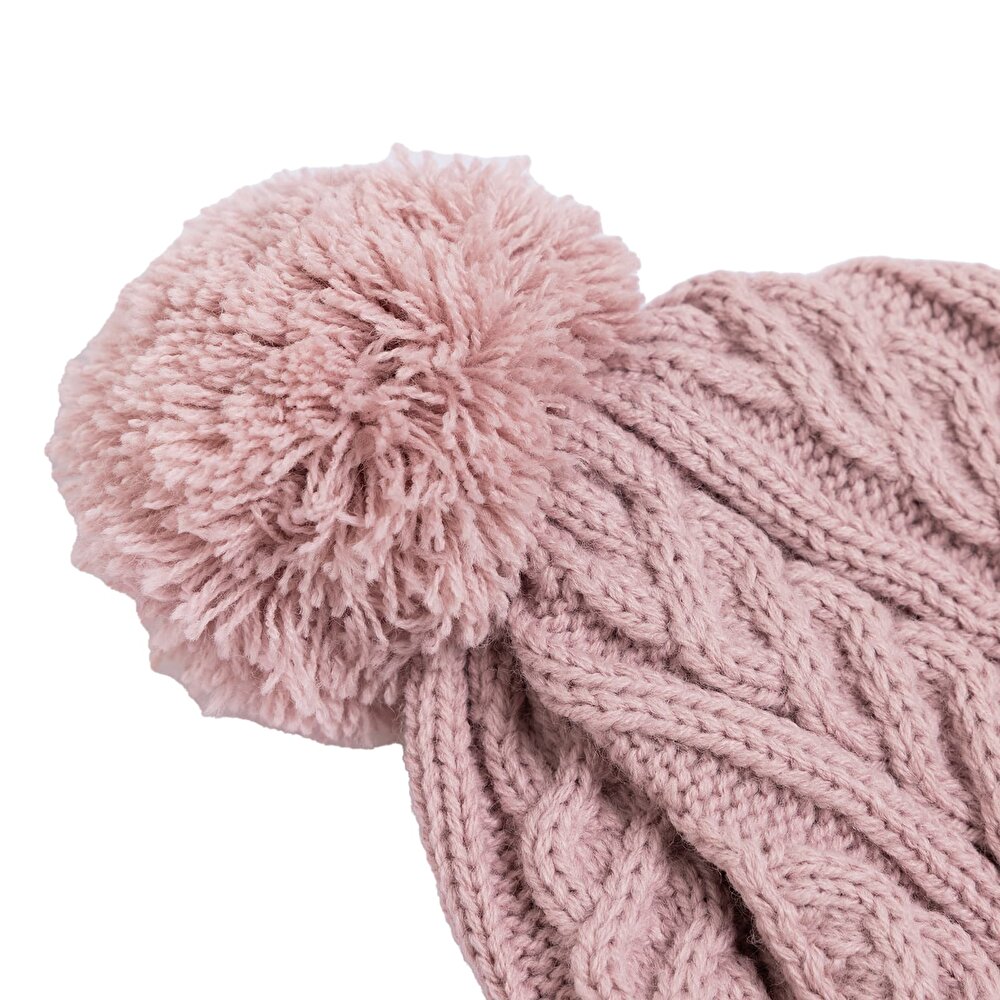 Ponponlu Triko Desenli Kız Bere Kız Bebek