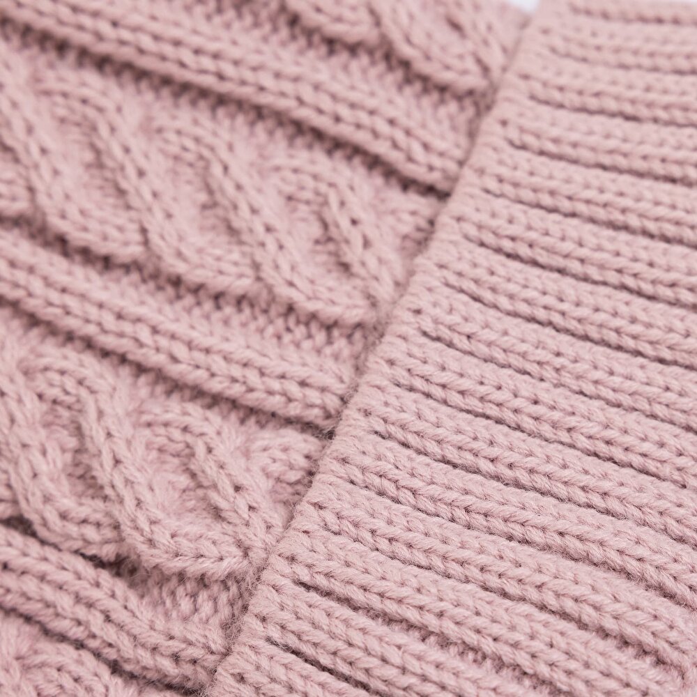 Ponponlu Triko Desenli Kız Bere Kız Bebek