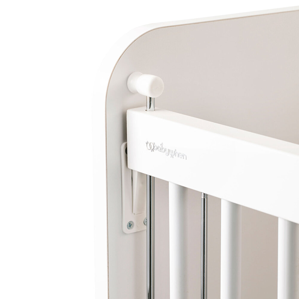 Anne Yanı Asansörlü,Raflı, Sallanabilen ve Tekerlekli Beşik 60x120 cm