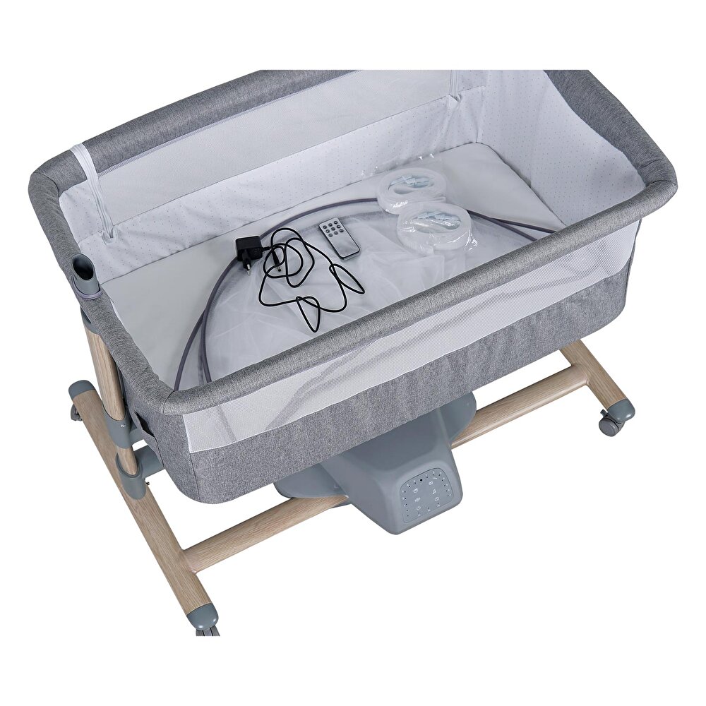 Carmela 4091 Elektrikli Anne Yanı Beşik Gri