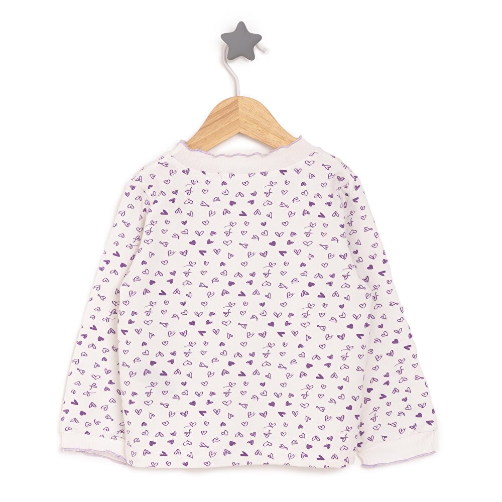 Kız Bebek Elbise - Sweatshirt Set Denim Fermuarlı Pretty Girl Bisiklet Yaka Uzun Kol İndigo