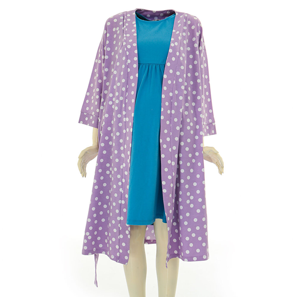 Puantiye Desenli Hamile Sabahlık