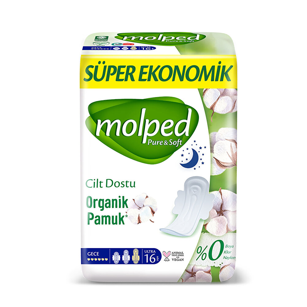 Pure&Soft Süper Ekonomik Paket Gece Hijyenik Ped 16 Adet