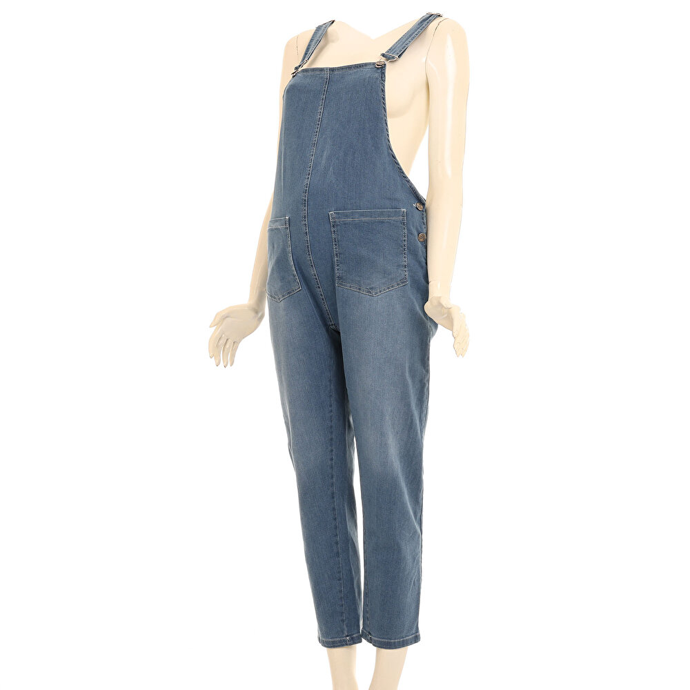 Rahat Kalıp Hamile Denim Salopet