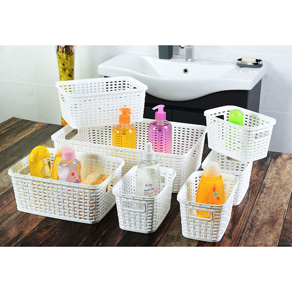Rattan Organizer Sepet Set 7 Parça