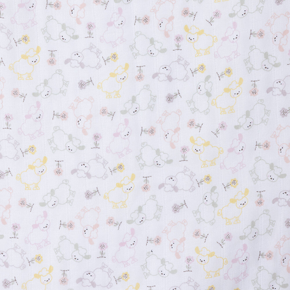Renkli Kuzu Kız Bebek Müslin Battaniye 100x110cm