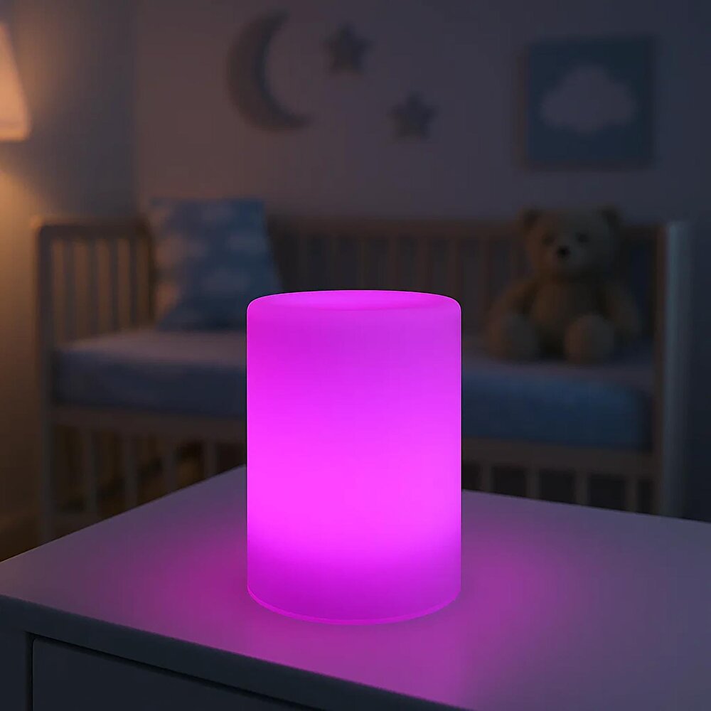 Çocuk RGB Silindir Lamba 12 Renk Işık