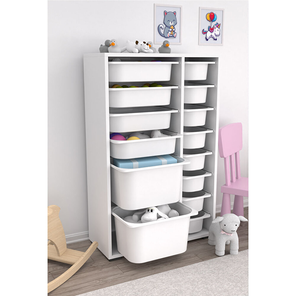 Rine 14 Sepetli Çok Amaçlı Oyuncak Dolabı