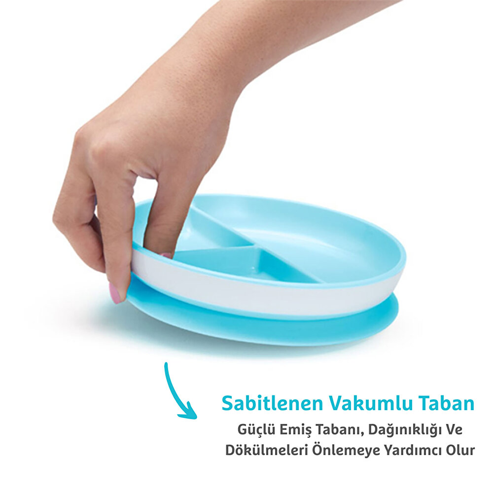 Sabit Vakumlu Beslenme Tabağı 6 Ay+ Mavi