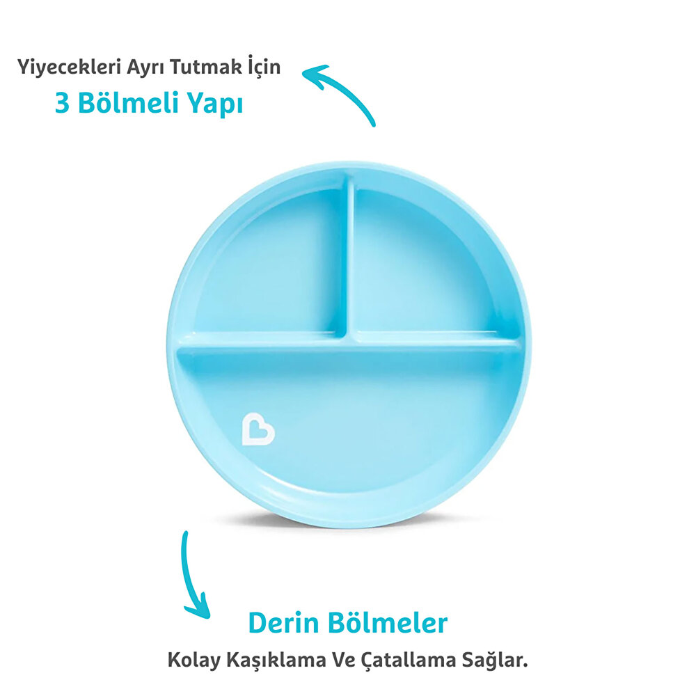 Sabit Vakumlu Beslenme Tabağı 6 Ay+ Mavi