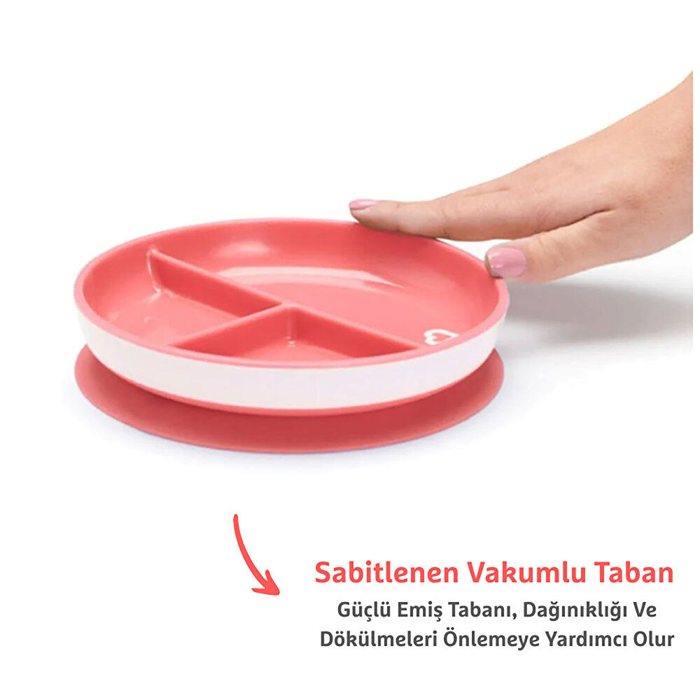 Sabit Vakumlu Beslenme Tabağı 6 Ay+ Pembe