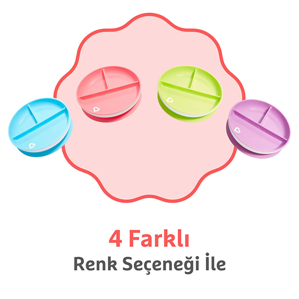Sabit Vakumlu Beslenme Tabağı 6 Ay+ Pembe