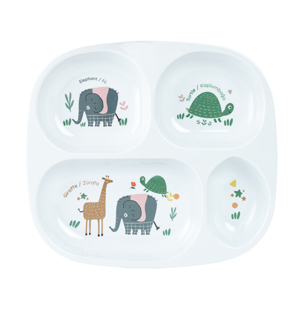 Safari Melamin Mama Tabağı 4 Bölmeli