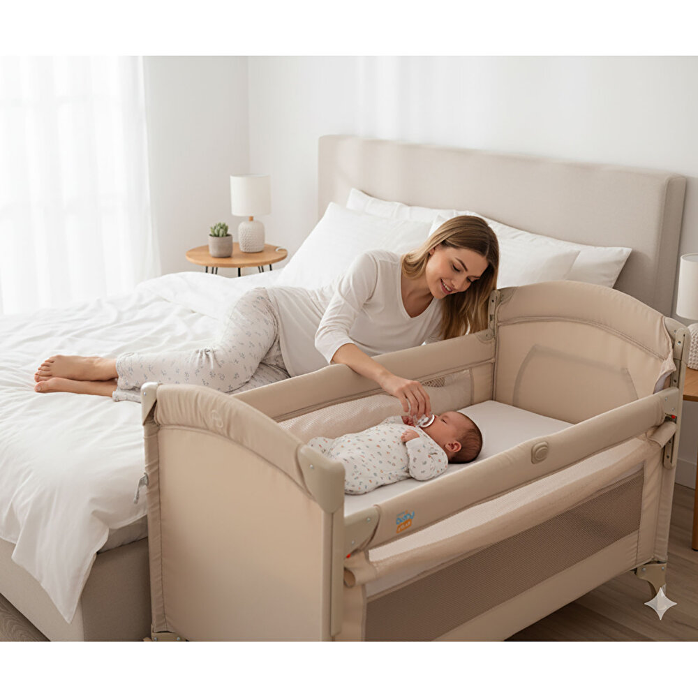 baby plus Safe Nest 60x120 cm Anne Yanı Ara Katlı Park Yatak - ebebek
