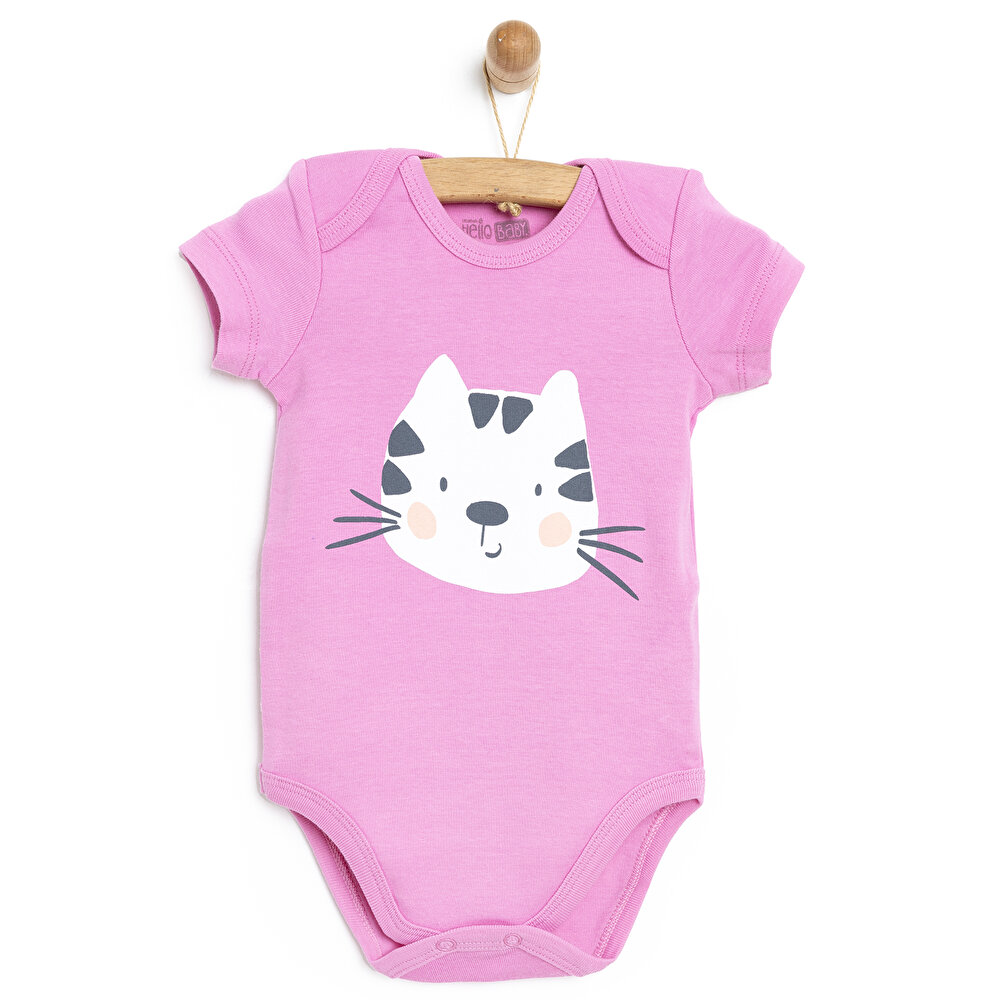 Sevimli Hayvan Surat Kısa Kol Body Unisex