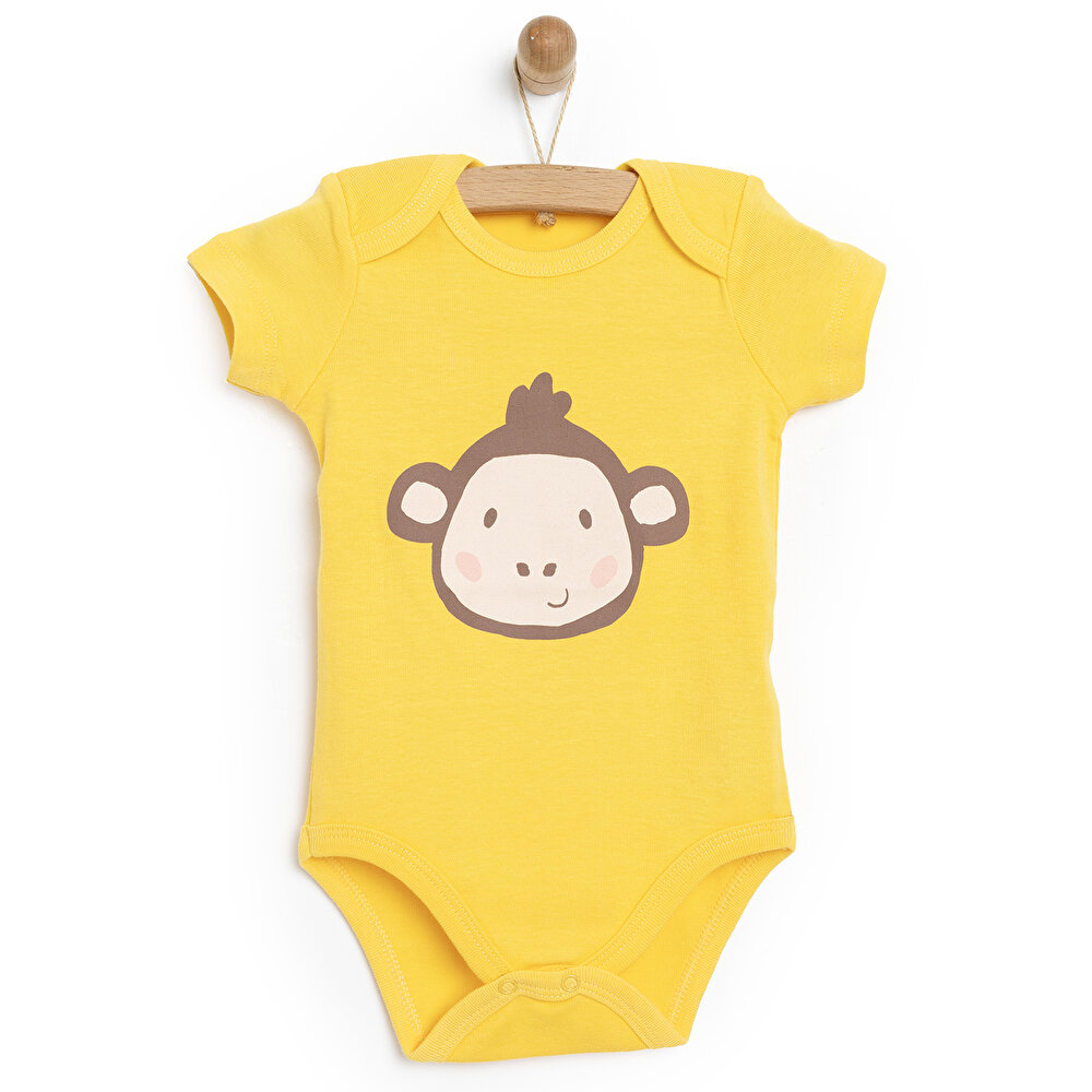 Sevimli Hayvan Surat Kısa Kol Body Unisex