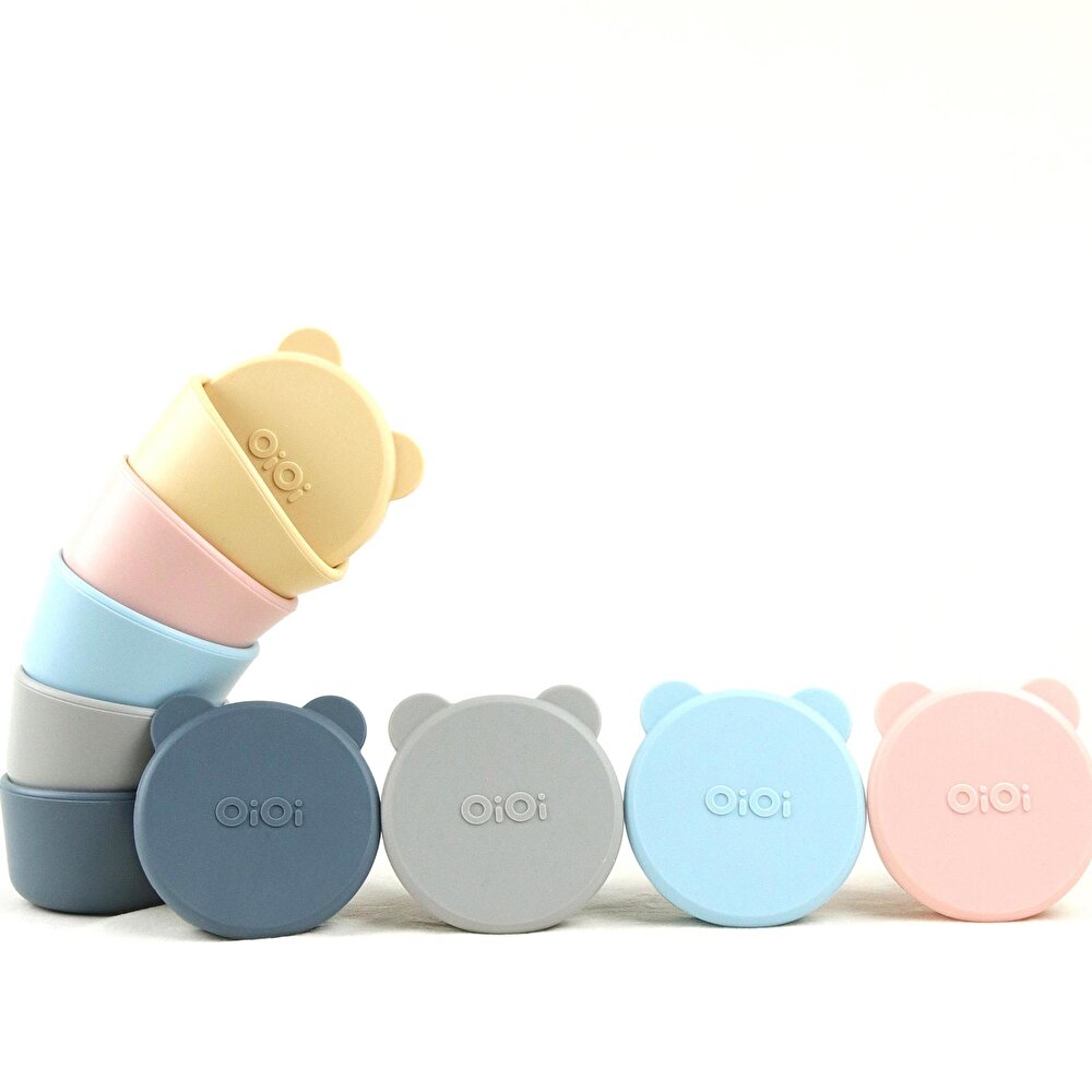 Silikon Kapaklı Mini Kase 2'li Mineral Blue/Gri