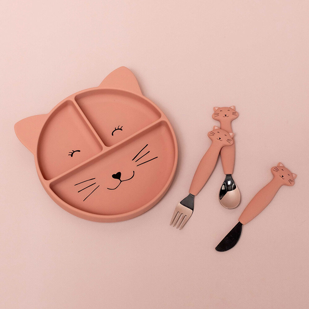 Silikon Vakumlu Bölmeli Tabak Mrs.Cat