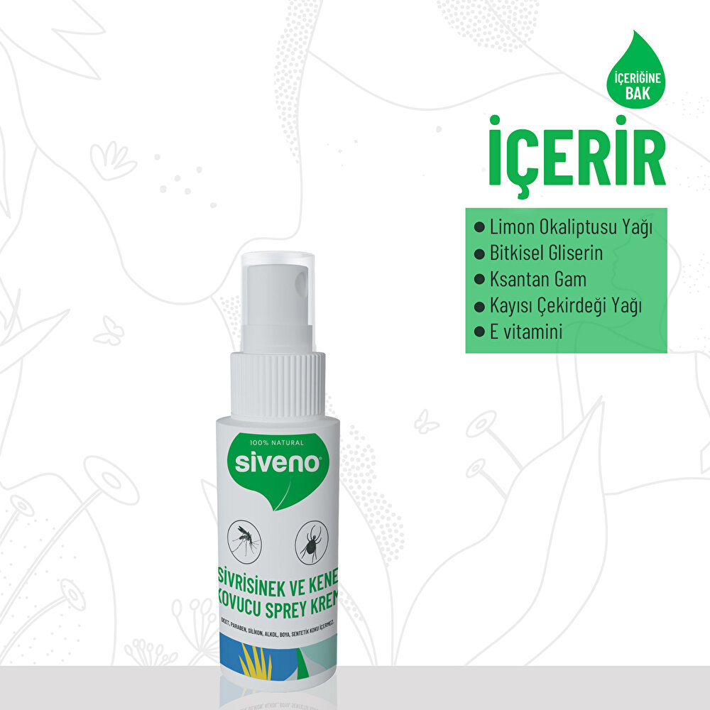 SİVENO %100 Sivrisinek ve Kene Kovucu Sprey Krem 50 ml