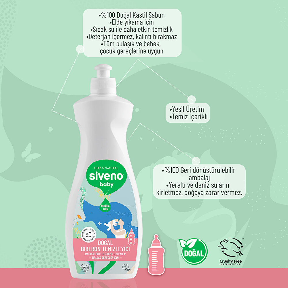 Bebek Doğal Emzik ve Biberon Temizleyici 500ml