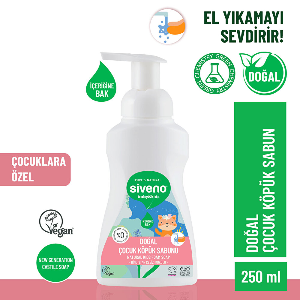 Zeytinyağlı Doğal Çocuk Köpük Sabun 250 ml