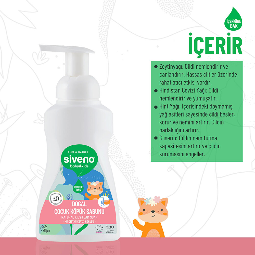 Zeytinyağlı Doğal Çocuk Köpük Sabun 250 ml