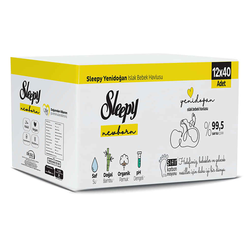 Yenidoğan Bebek Islak Mendil 12x40 Adet