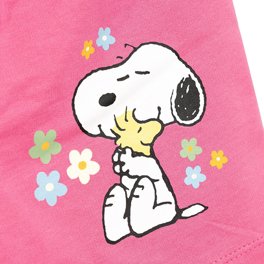 Kız Bebek Şort İki İplik Snoopy Pembe