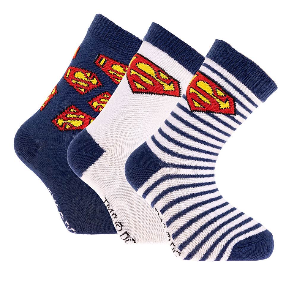 Superman Erkek 3'lü Soket Çorap