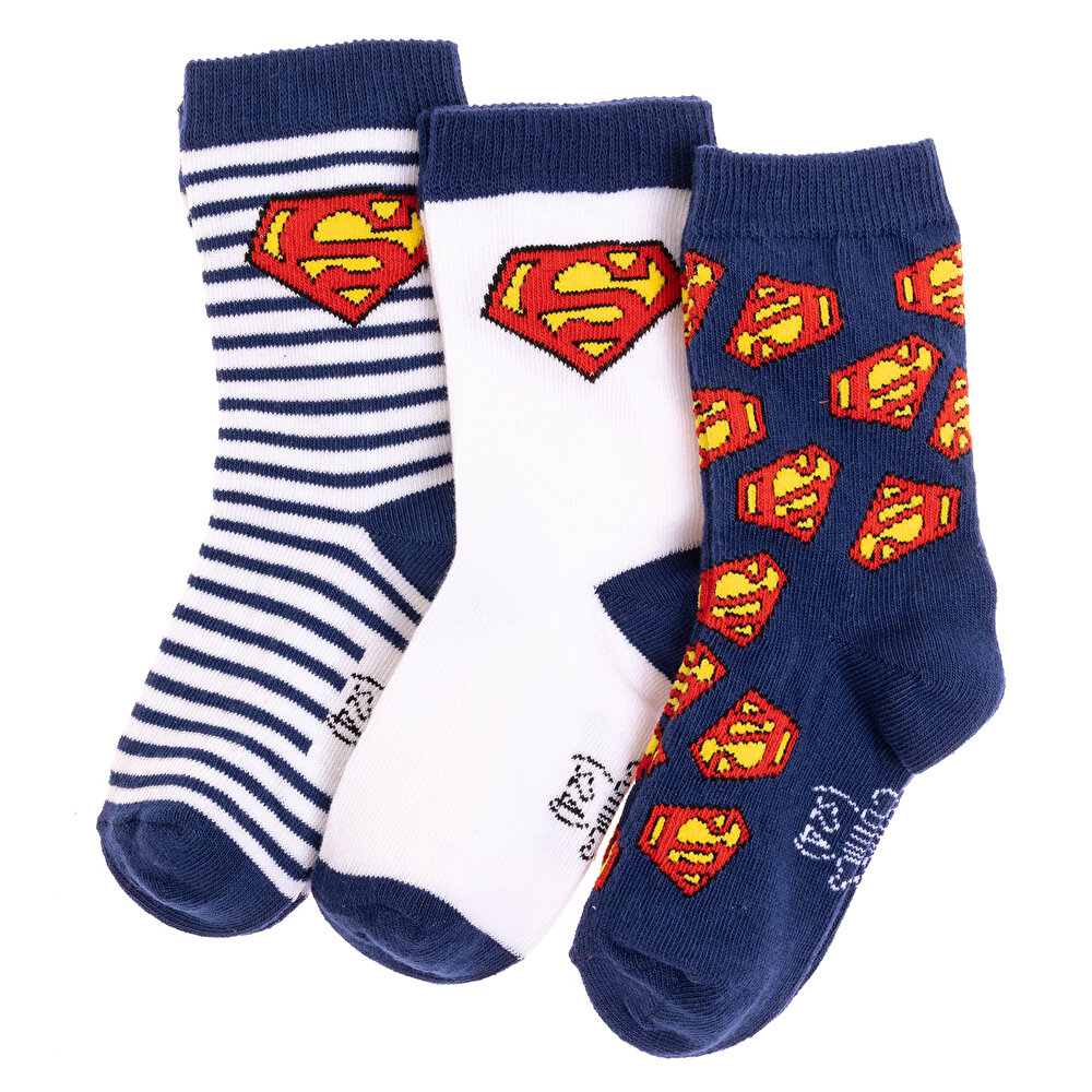 Superman Erkek 3'lü Soket Çorap