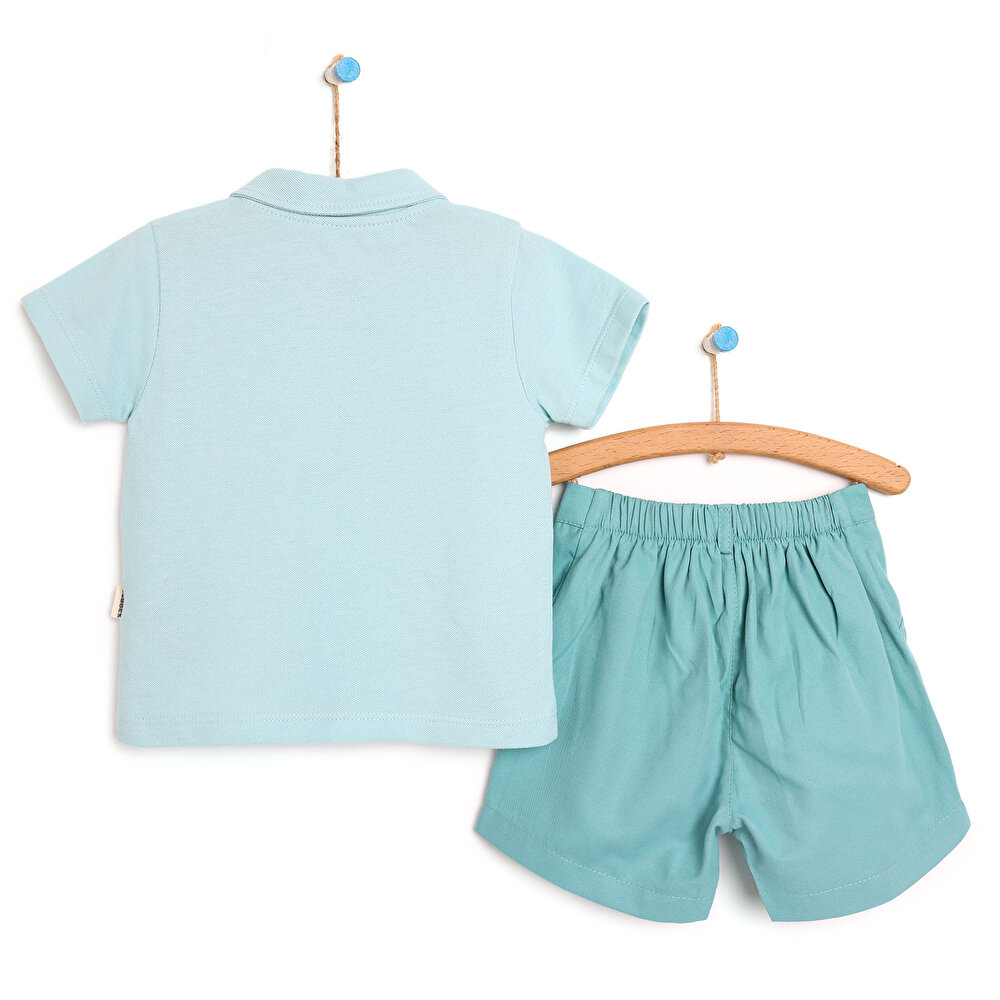 Surfing Polo Yaka Şık Tshirt-Şort Takım Erkek Bebek