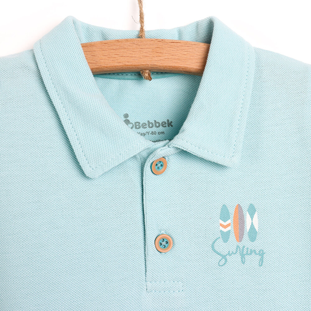 Surfing Polo Yaka Şık Tshirt-Şort Takım Erkek Bebek