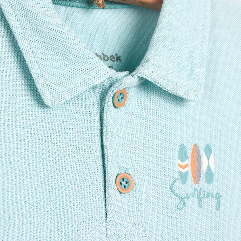 Surfing Polo Yaka Şık Tshirt-Şort Takım Erkek Bebek