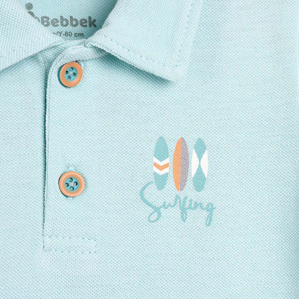 Surfing Polo Yaka Şık Tshirt-Şort Takım Erkek Bebek