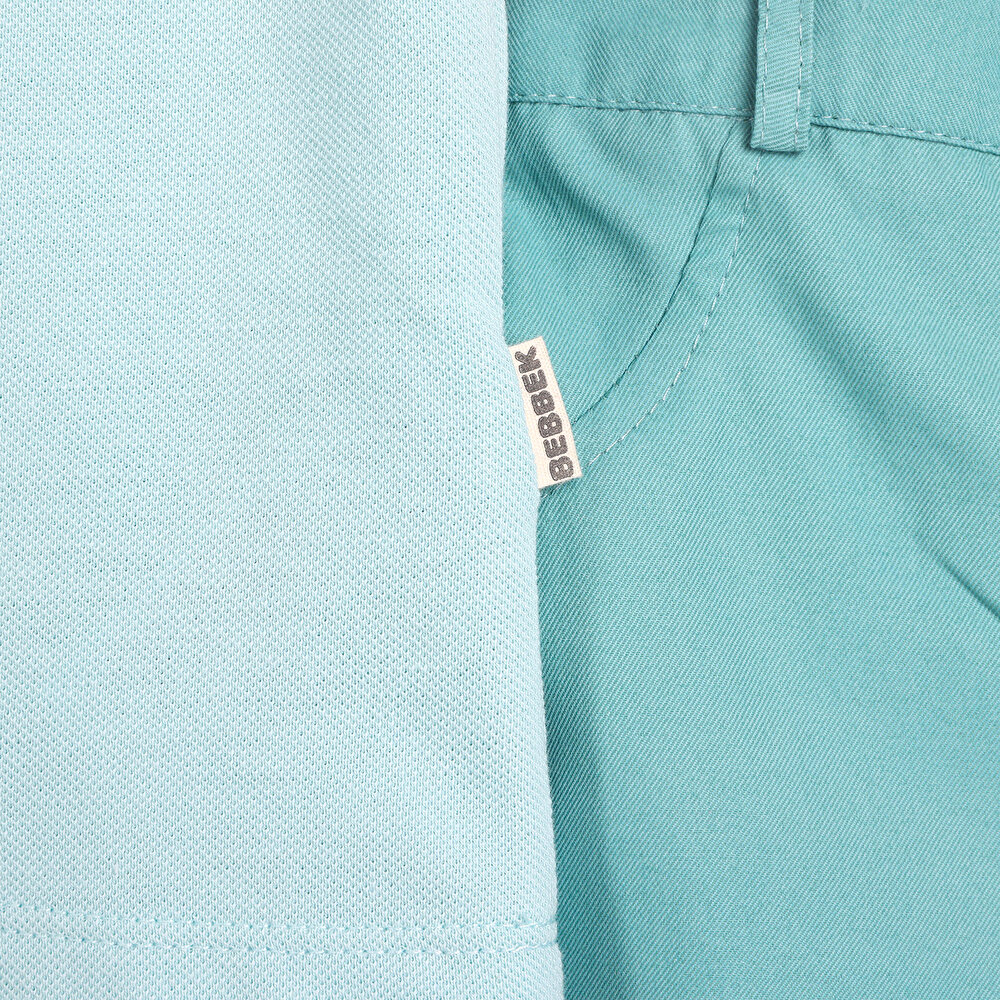 Surfing Polo Yaka Şık Tshirt-Şort Takım Erkek Bebek