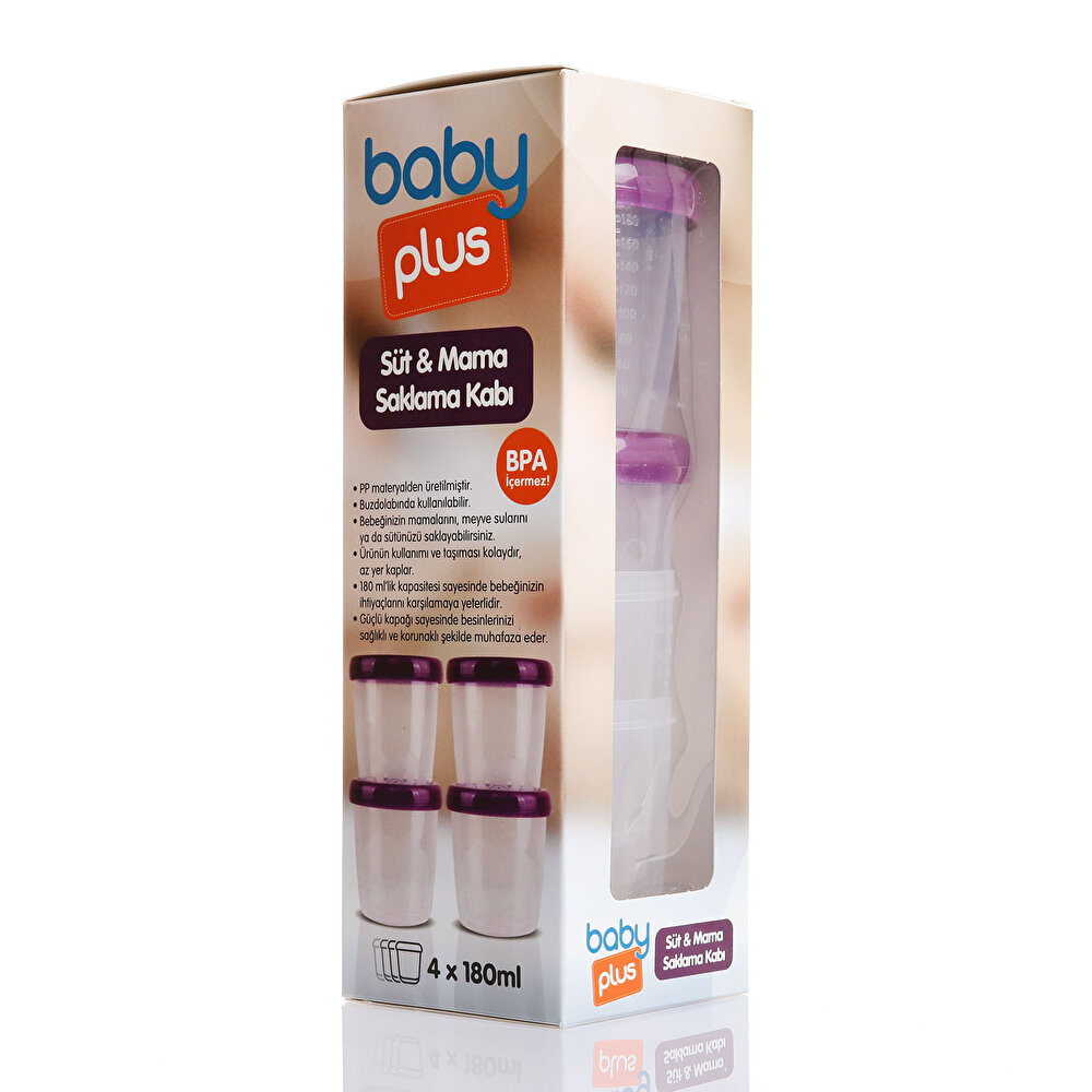 Süt ve Mama Saklama Kabı 4lü 180 ml
